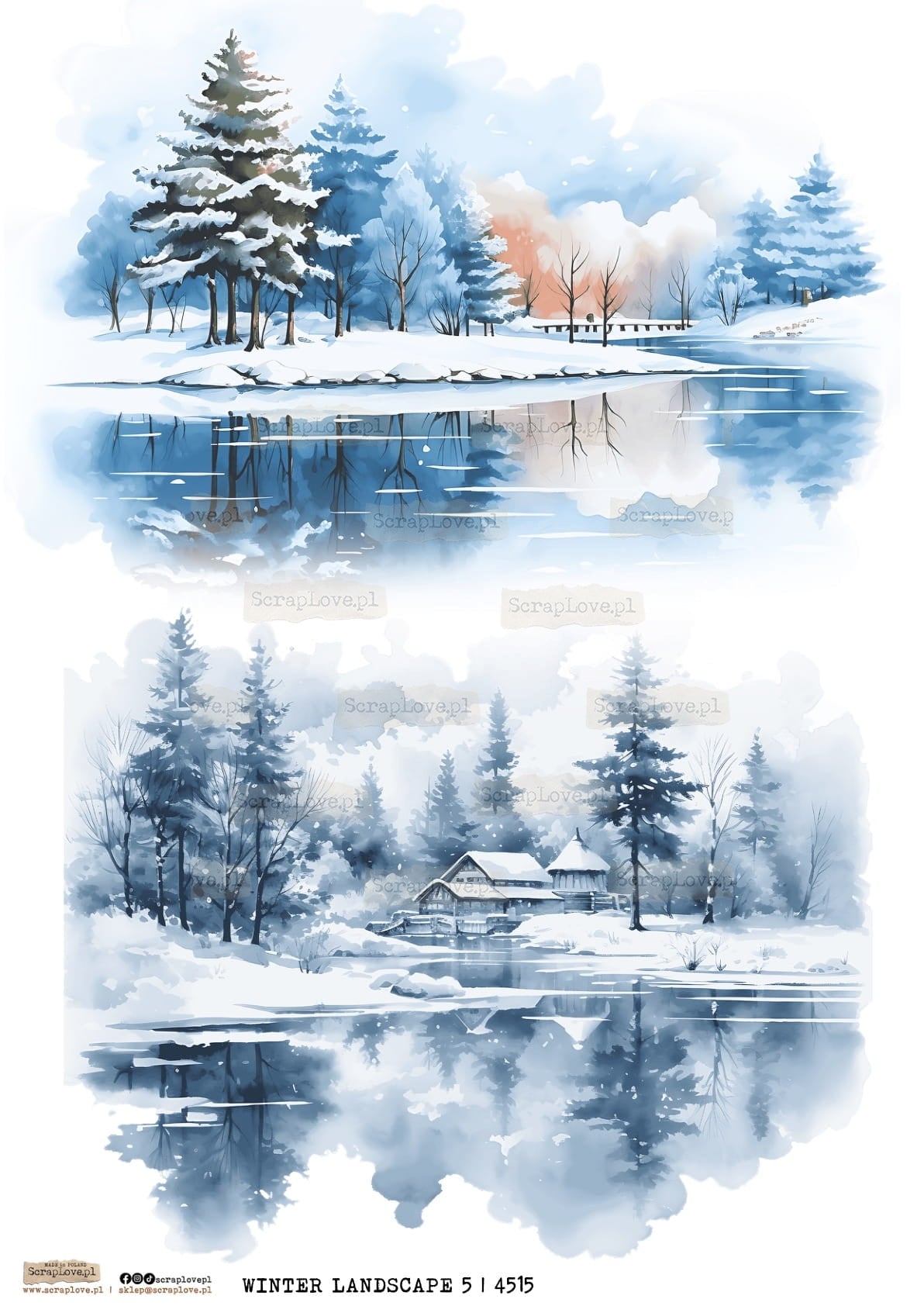 Utklippsark A4 - Winter Landscape 5