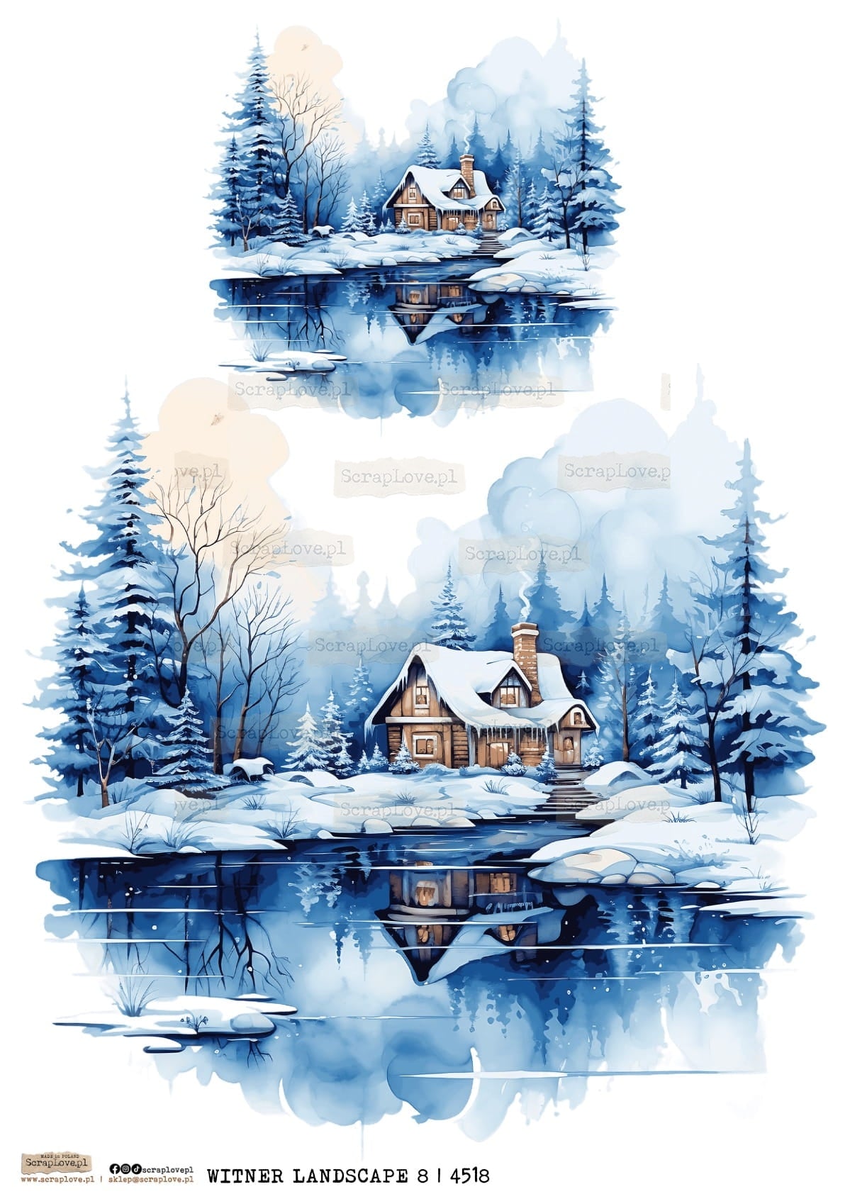 Utklippsark A4 - Winter Landscape 8