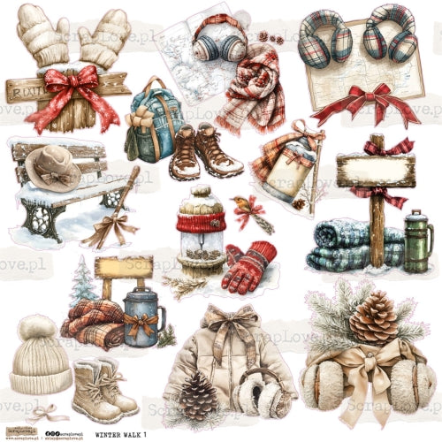 Scraplove - Winter Walk 1 - klistermerker