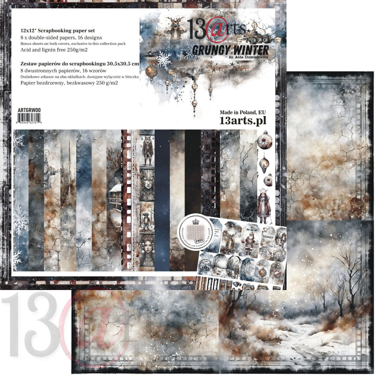13arts - Grungy winter 12x12"