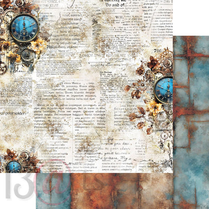 13arts - Vintage in blue 12x12"