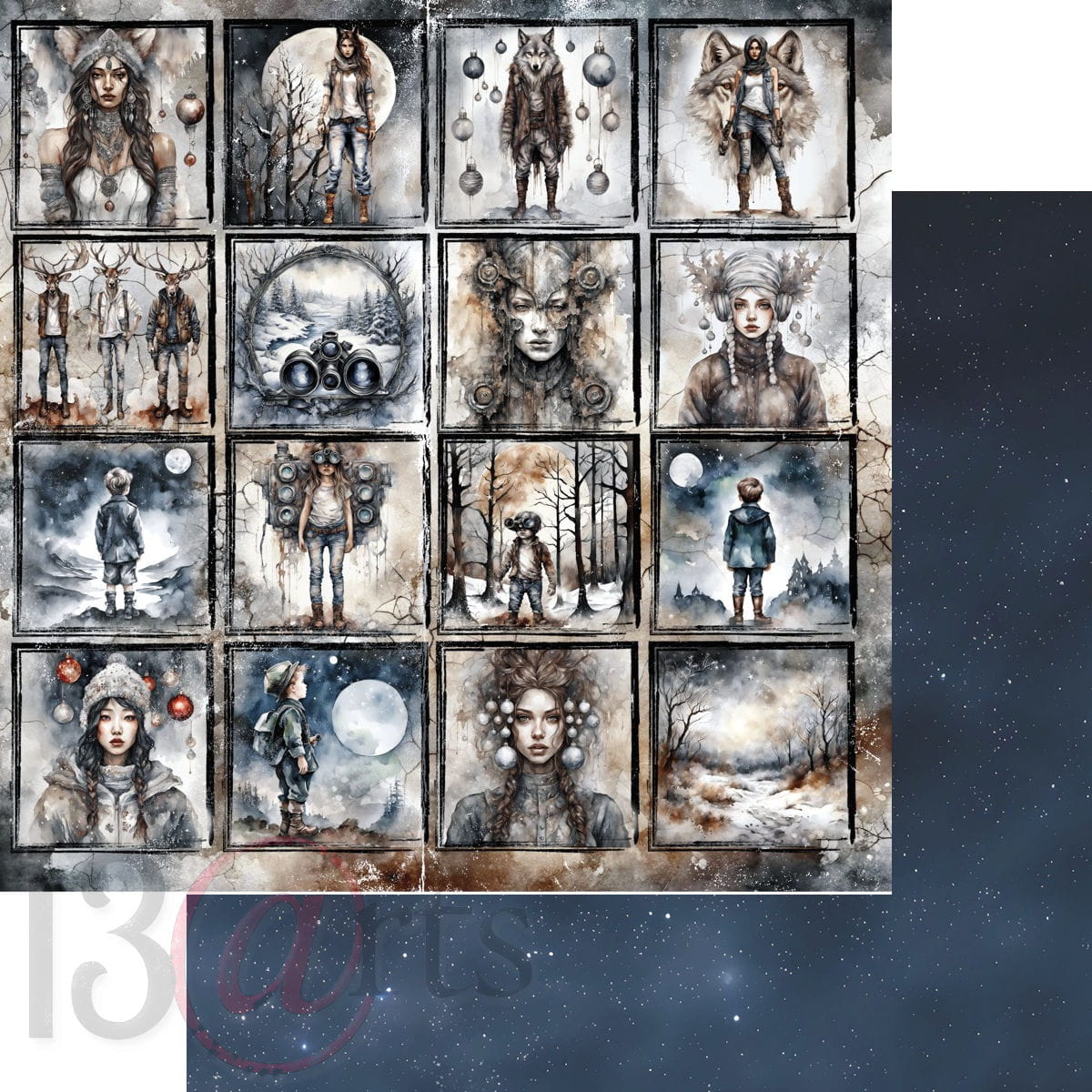 13arts - Grungy winter 12x12"