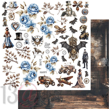 13arts - Vintage in blue 12x12"