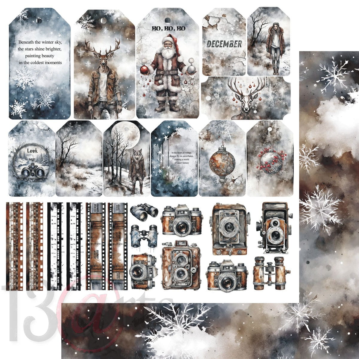 13arts - Grungy winter 12x12"