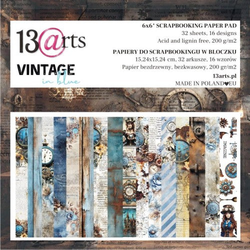 13Arts - Vintage in blue 6x6"