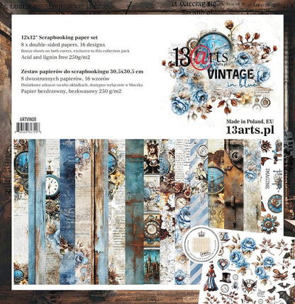 13arts - Vintage in blue 12x12"