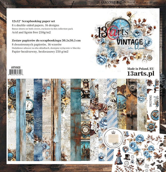 13arts - Vintage in blue 12x12"