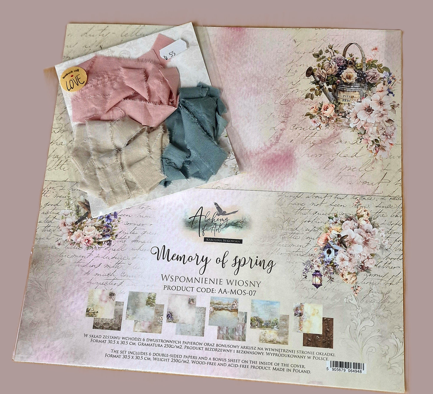 Soft Blush Garden - hand dyed ribbon