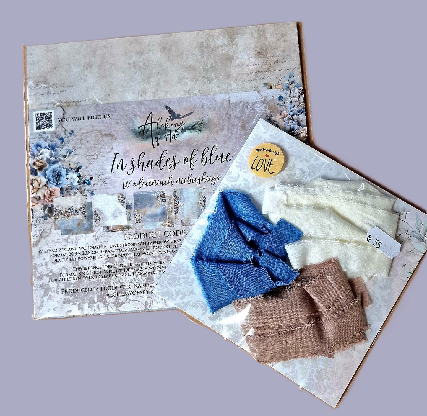 Soft Horizon - hand dyed ribbon