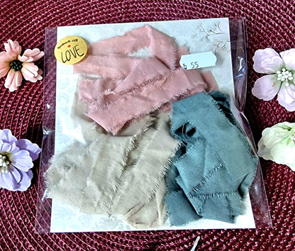 Soft Blush Garden - hand dyed ribbon