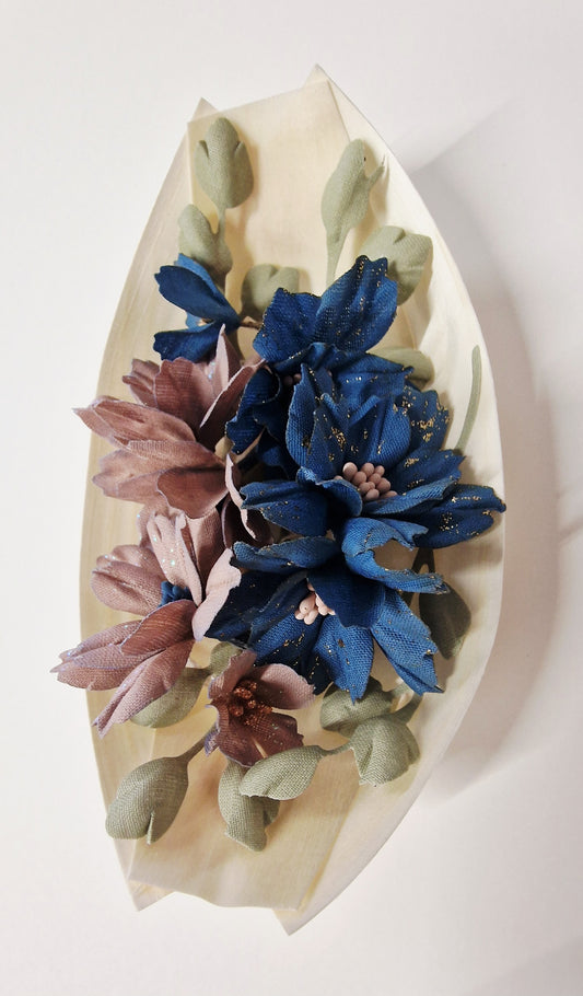 Midnight Indigo Elegance -  stoff blomster