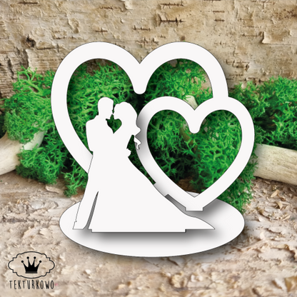 Chipboard - stand brudeparet med hjerter