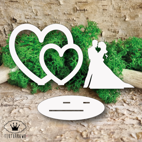 Chipboard - stand brudeparet med hjerter