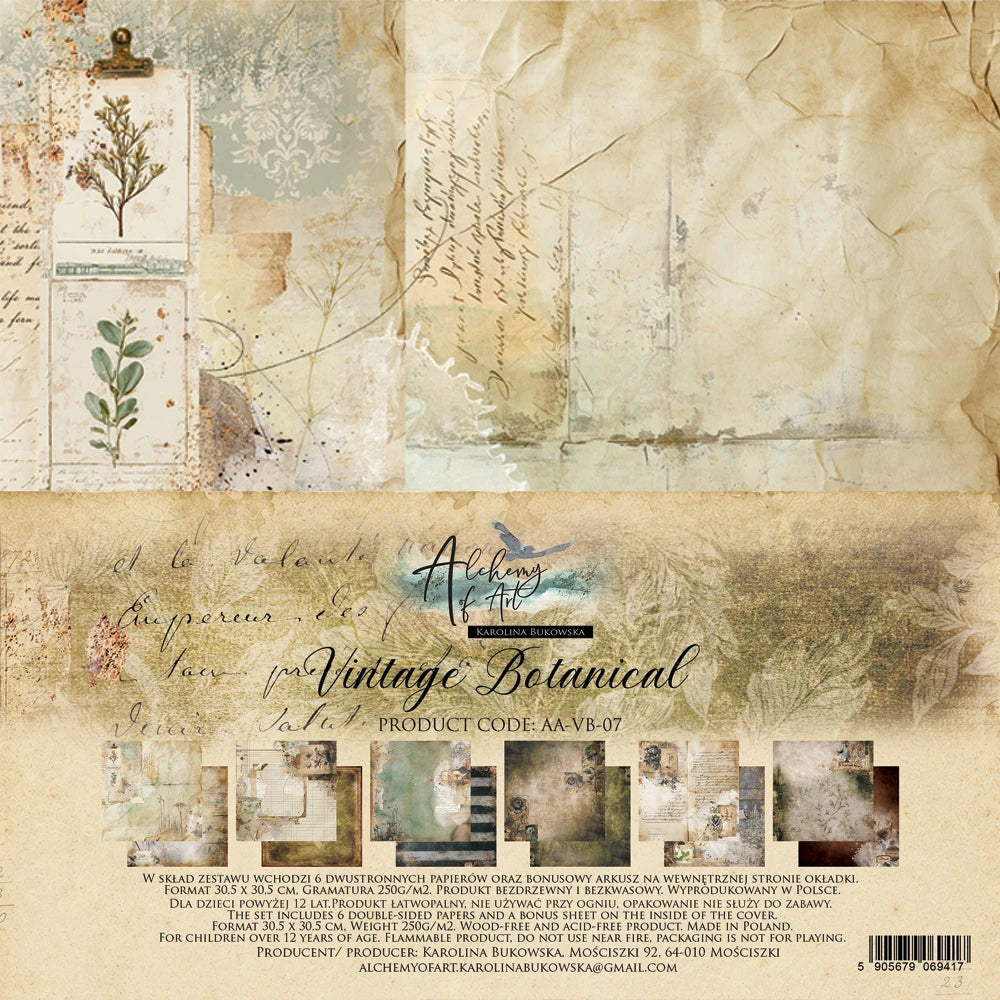 Alchemy of Art – Vintage Botanical – Papirblokk 6x6"
