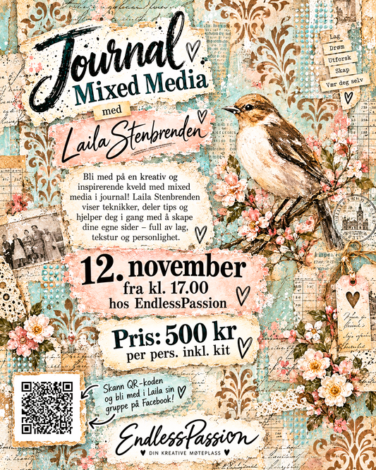 Journal Mixed Media med Laila Stenbrenden | 12. november