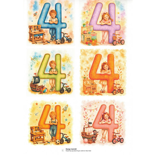 AstridH Design - Motivark - Hurra 4 år