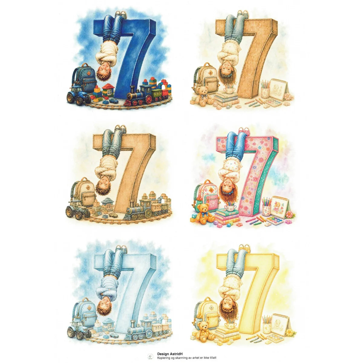 AstridH Design - Motivark - Hurra 7 år