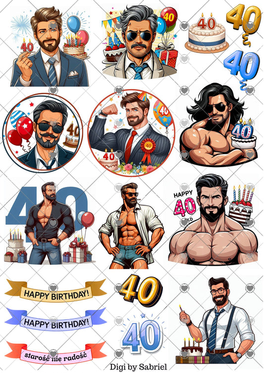 Utklipsark A4 -  40 år mann 2