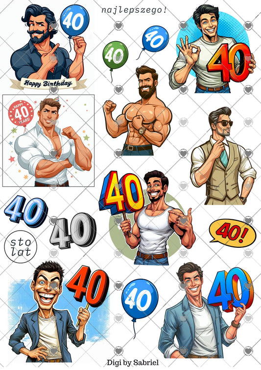 Utklipsark A4 -  40 år mann 3