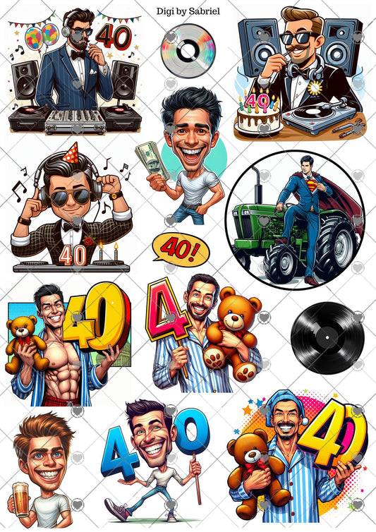 Utklipsark A4 -  40 år mann