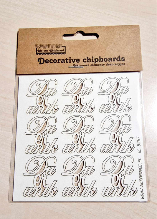 Chipboard - Innskripsjon - Du er unik (9stk)