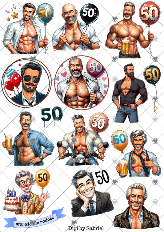 Utklipsark A4 -  50 år mann