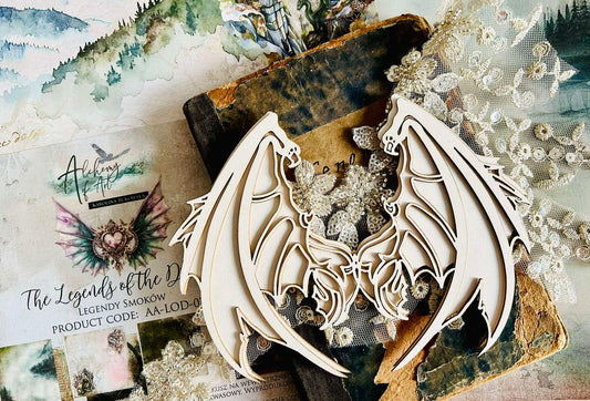 AlchemyOfArt - Chipboard Dragevinger 01 -  2 del