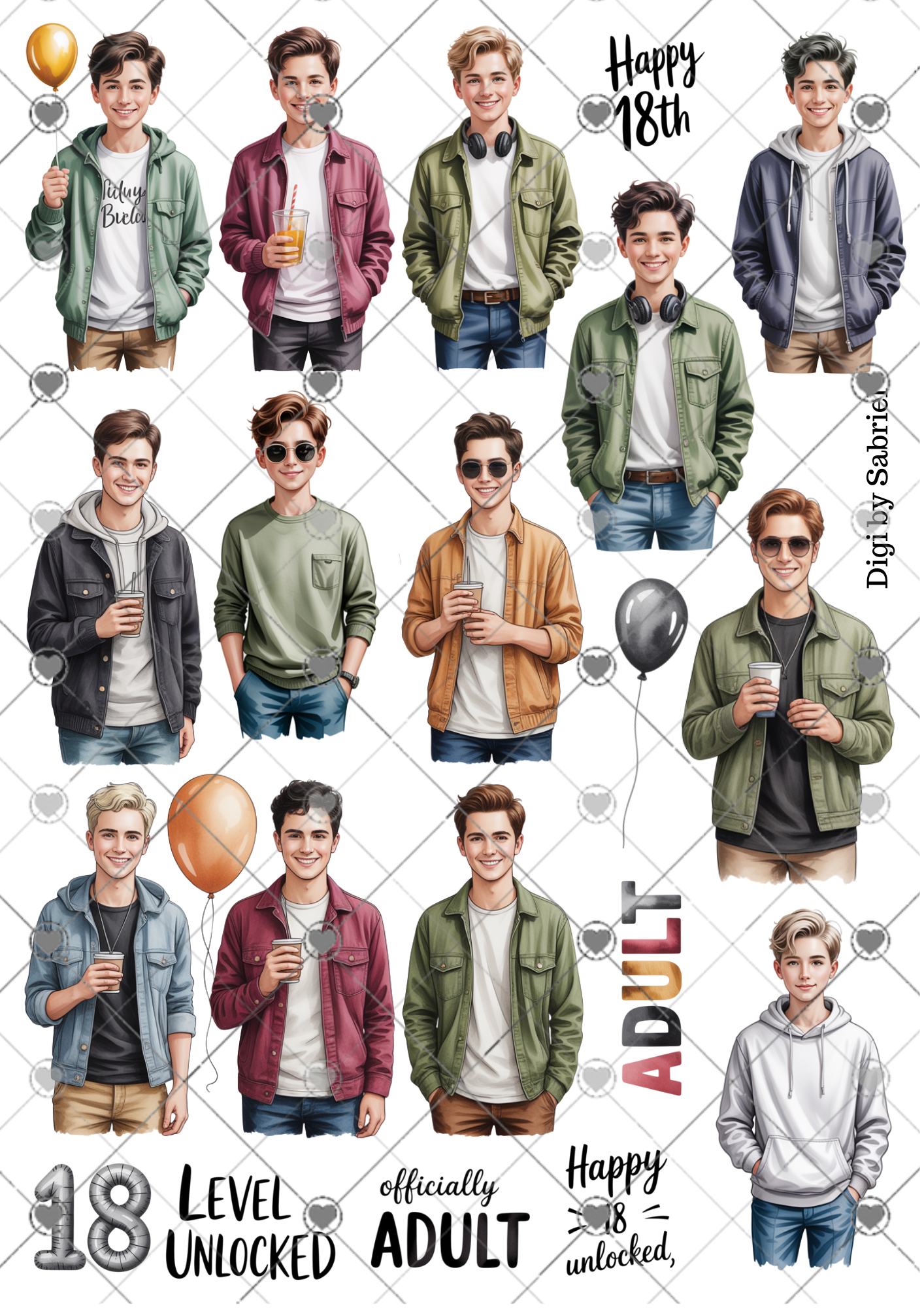 Utklipsark A4 - Gutter 2