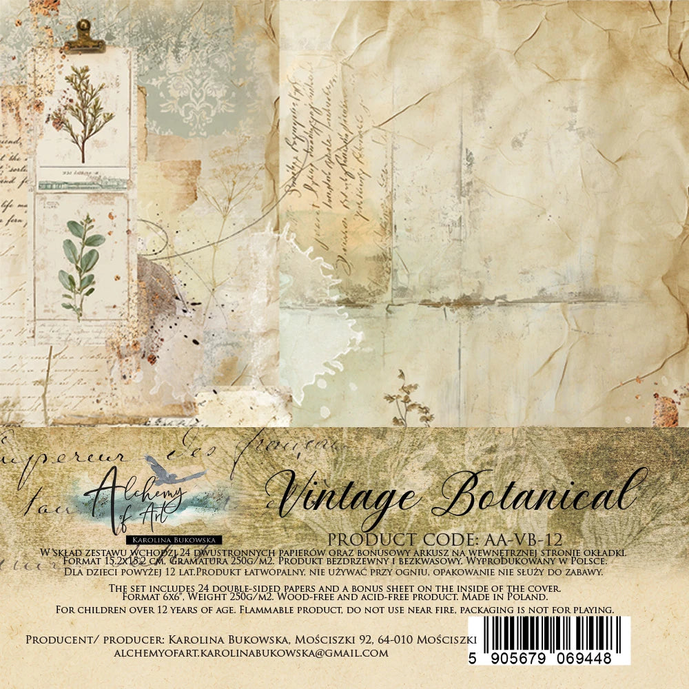Alchemy of Art – Vintage Botanical – Papirblokk 6x6"