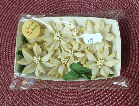 Foamiran blomster  - Poisentia beige