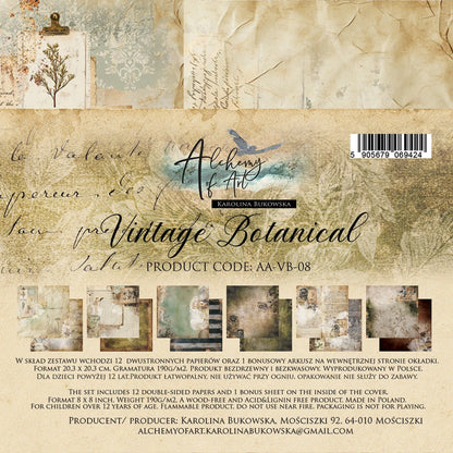 Alchemy of Art – Vintage Botanical – Papirblokk 8x8"