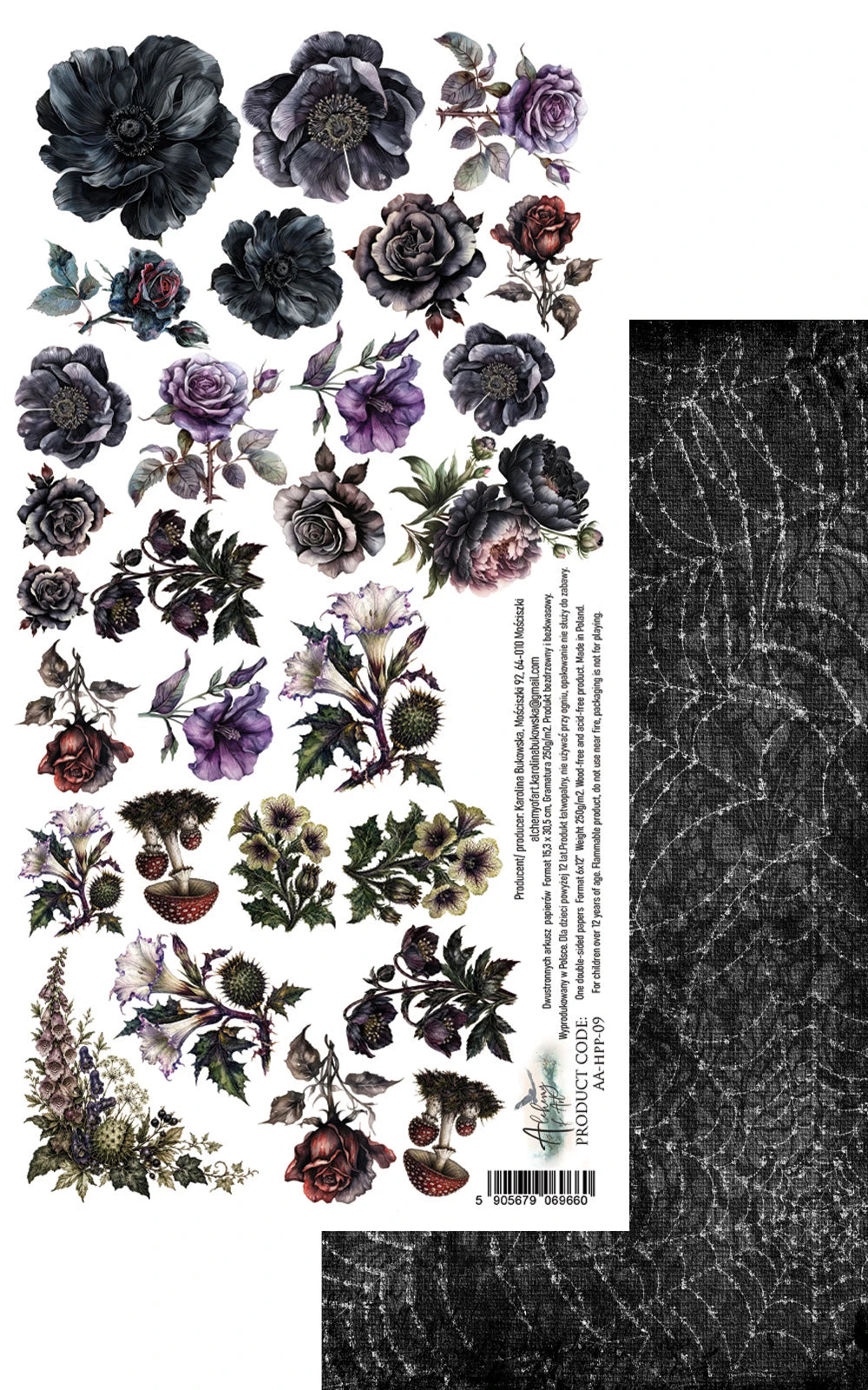 Alchemy of Art – Klippeark Mørke Blomster AA-HPP-09