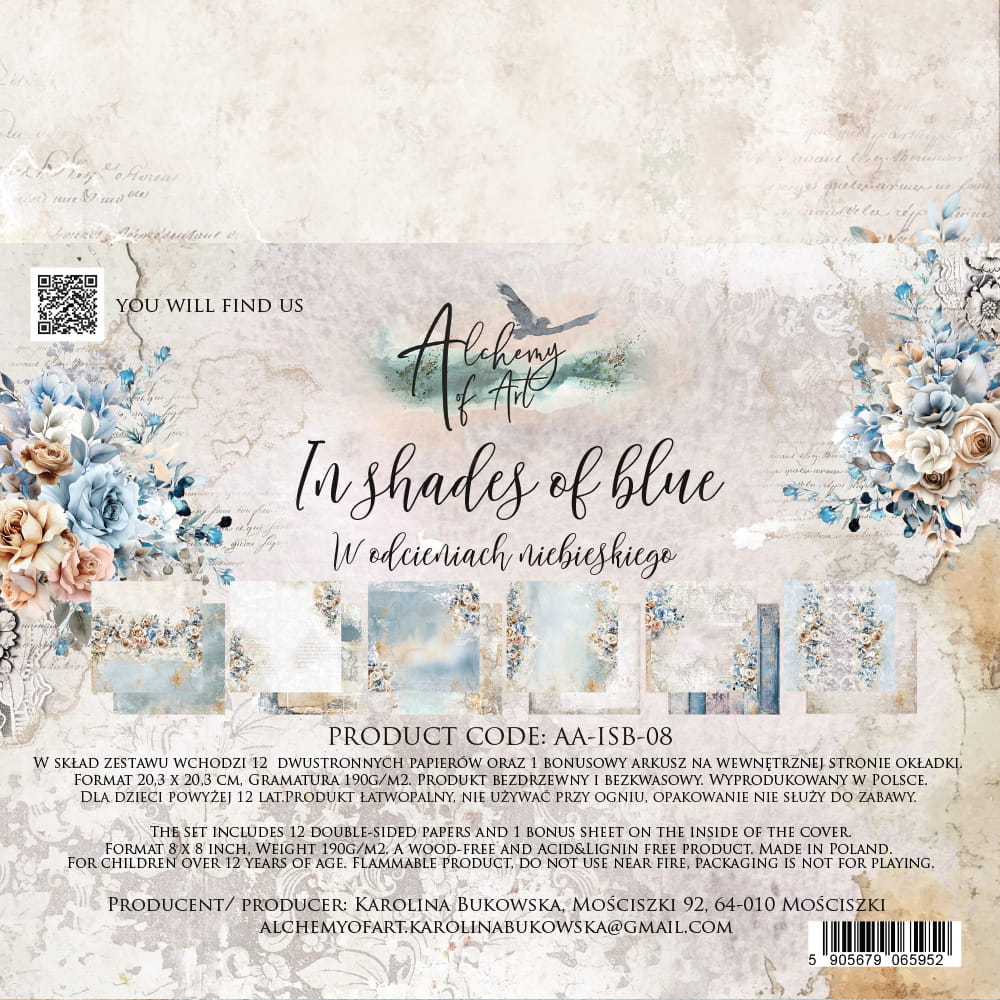 AlchemyOfArt - In shades of blue 8x8"