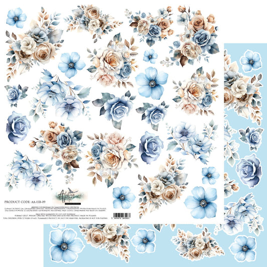 AlchemyOfArt- In shades of blue - blomster 12x12"