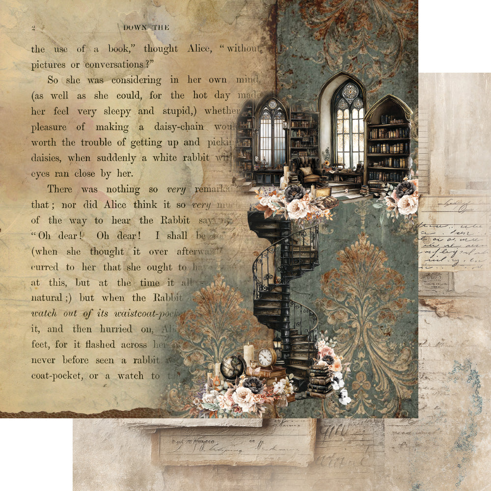 AlchemyOfArt - In the library 12x12"