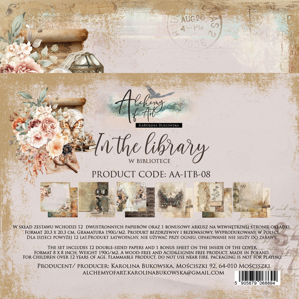 AlchemyOfArt - In the library 8x8"