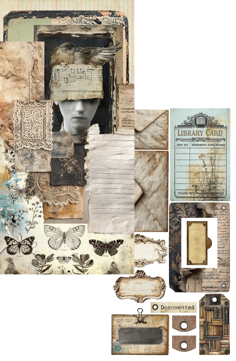 AlchemyOfArt - In the library - klippeblokk journaling
