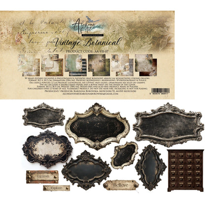 Alchemy of Art – Vintage Botanical – Papirblokk 12x12"
