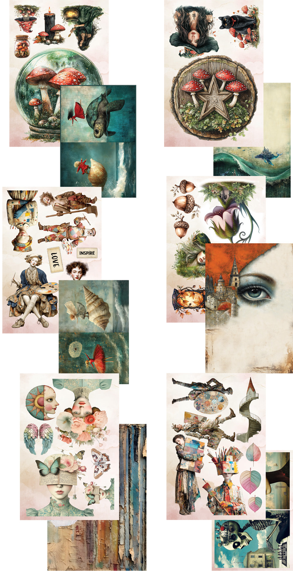 AlchemyOfArt - World Of Fantasy - kreativ collage bok