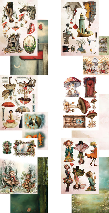 AlchemyOfArt - World Of Fantasy - kreativ collage bok