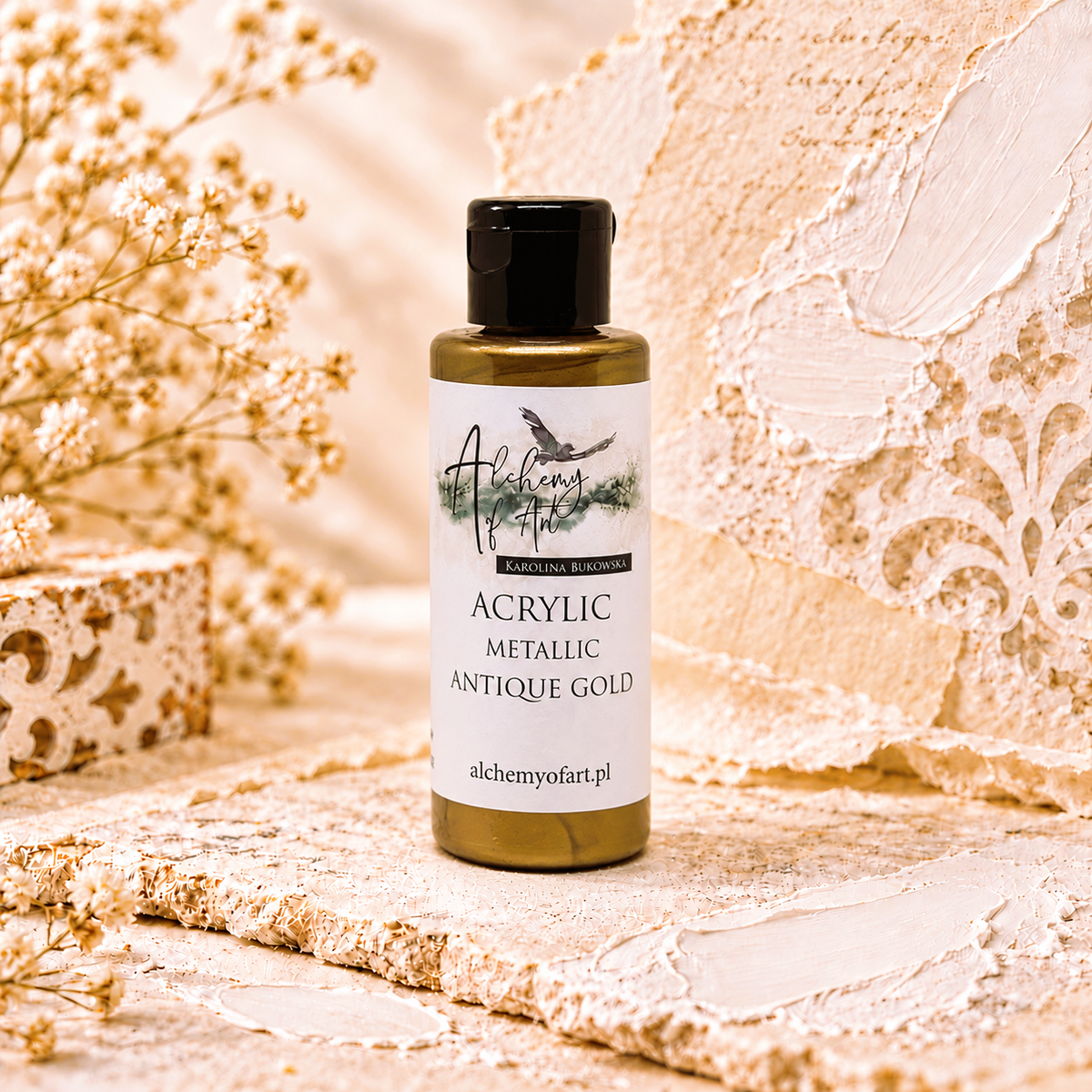 Alchemy of Art – Metallic akrylmaling Antique Gold 60 ml