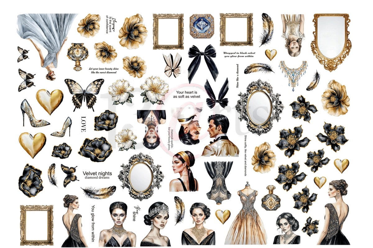 13Arts - Black Velvet - die cuts