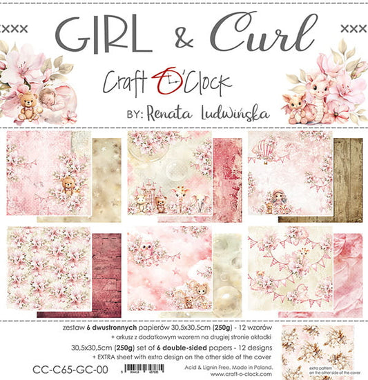 Craft o`clock - Girl & Curl 12x12""