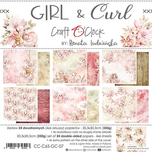 Craft o`clock - Girl & Curl 8x8"mix