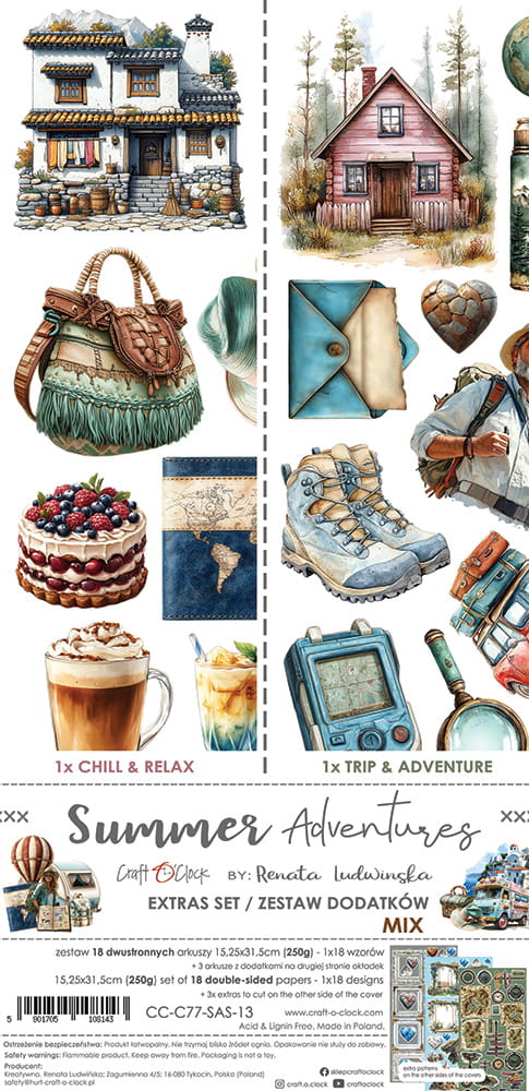 Craft o`clock Summer Adventure - klippeblokk mix