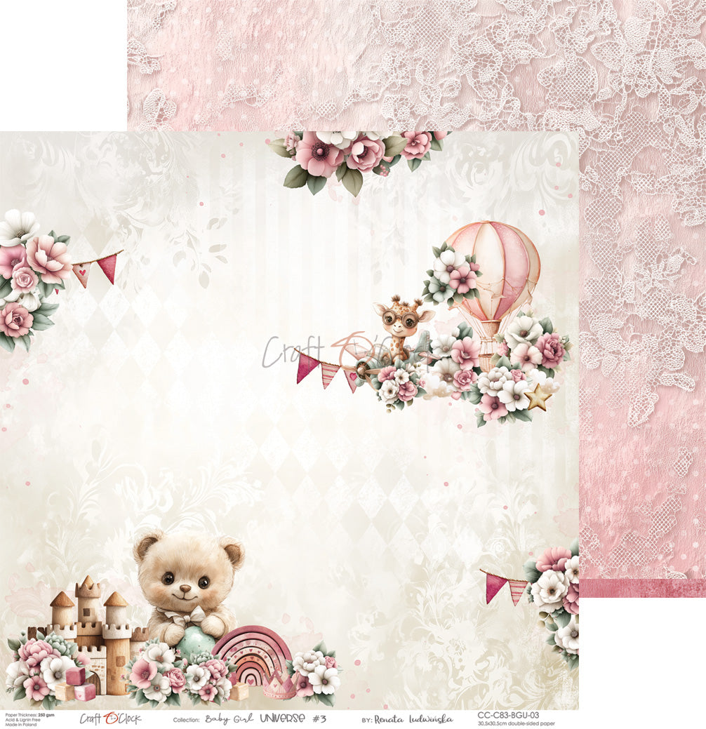 Craft o`clock - Baby Girl Universe 8x8"