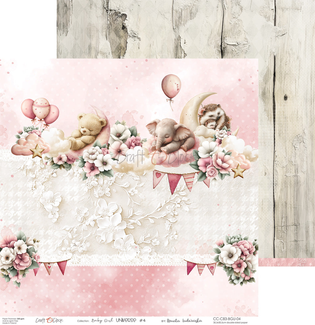 Craft o`clock - Baby Girl Universe 8x8"