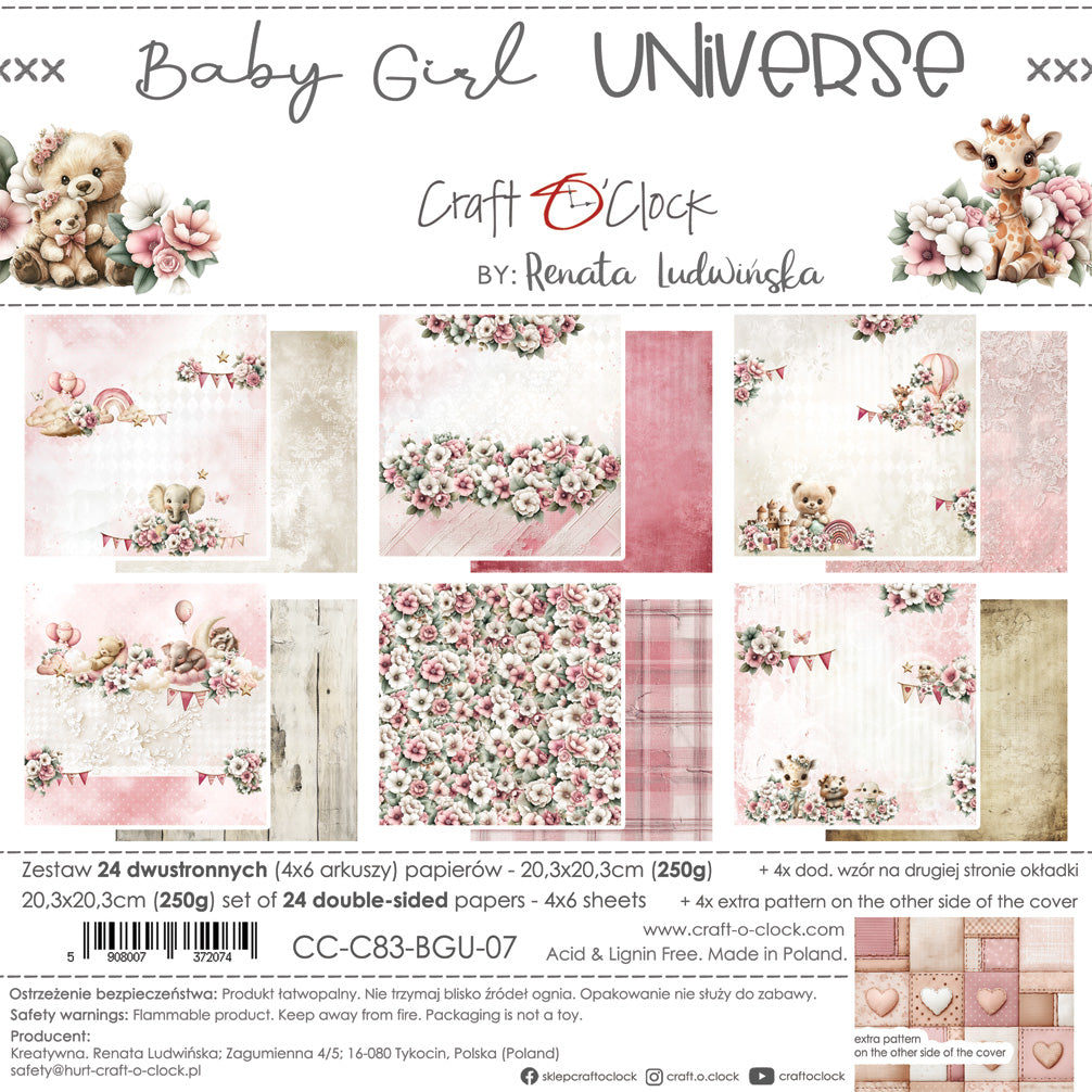 Craft o`clock - Baby Girl Universe 8x8" mix