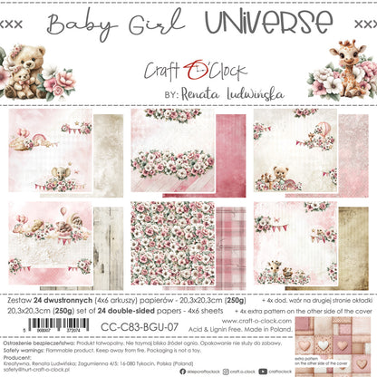 Craft o`clock - Baby Girl Universe 8x8"