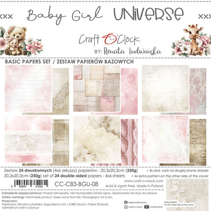 Craft o`clock - Baby Girl Universe 8x8" basic